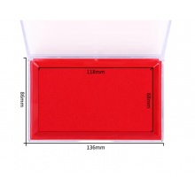 得力(deli)137*88mm透明外壳方形快干印台印泥 办公用品 红色9864