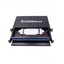 索高美Scoreman 24口光纤终端盒SCS952-24X-S905-7-1-S813 机架安装抽拉式光纤配线架 SC光纤配线架（满配）