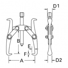 伍尔特WURTH0714522091双臂双钩拨取器-两爪拉马-SPNW90MM